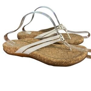 Aetrex Taylor Womens White Sandals Thongs Slides Flip Flops Summer Shoes 8.5